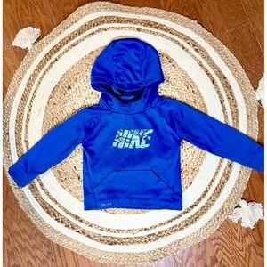 Nike Hoodie Kids 3T Blue Long Sleeve Kangaroo Pocket Dri-Fit Everyday Activewear